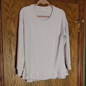 Women's Caslon Soft Vertically Ribbed Pullover Tunic Sweater